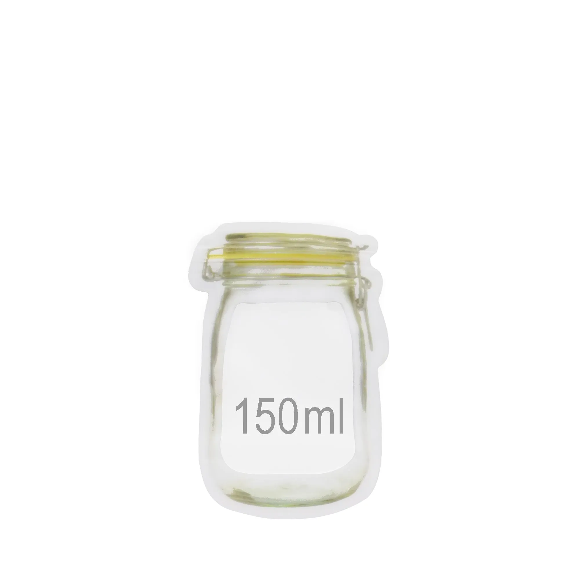 1073 Reusable Airtight Seal Plastic Food Storage Mason Jar Zipper (150ml)