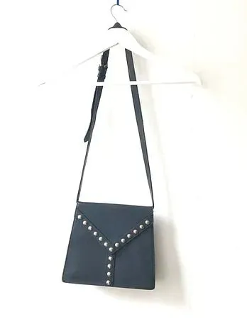 1980s YVES SAINT LAURENT ENVELOPE navy blue mandras  CLUTCH BAG