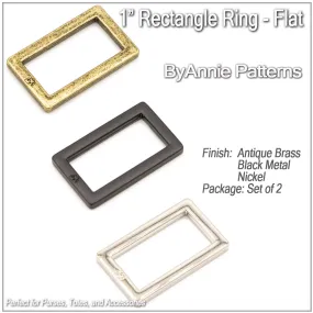 1" Rectangle Ring - Flat (Set of Two)