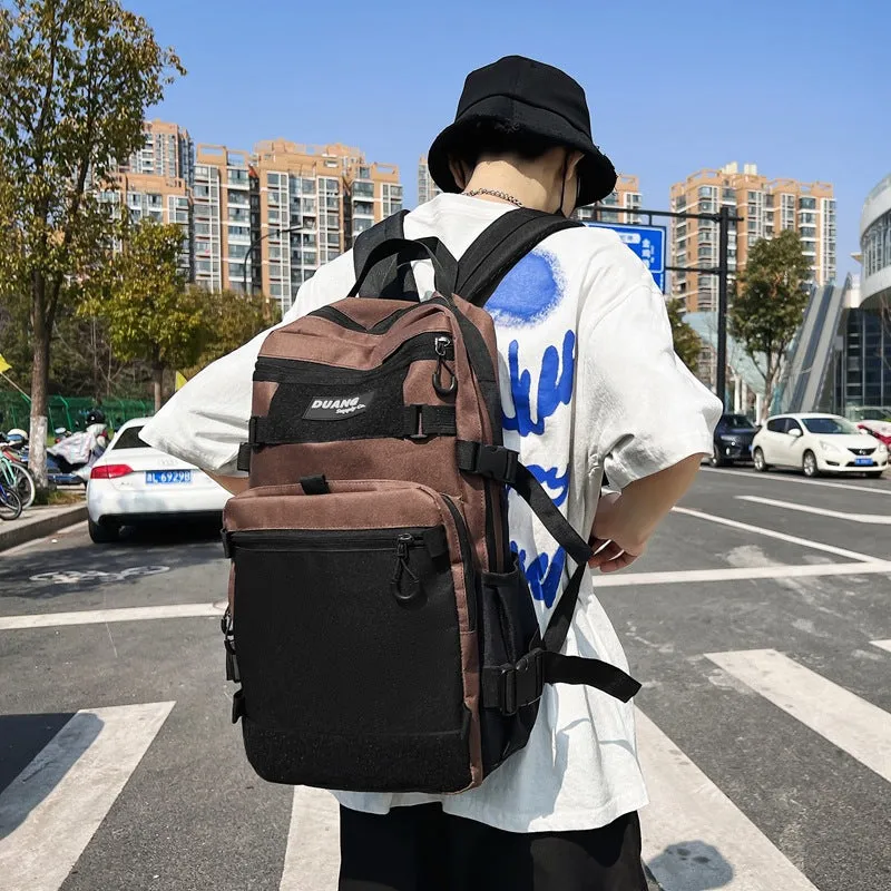 2022 Korean Style Dark Harajuku Large Capacity Casual Backpack Street Fashion Cool Design Sense College Students' Backpack Men