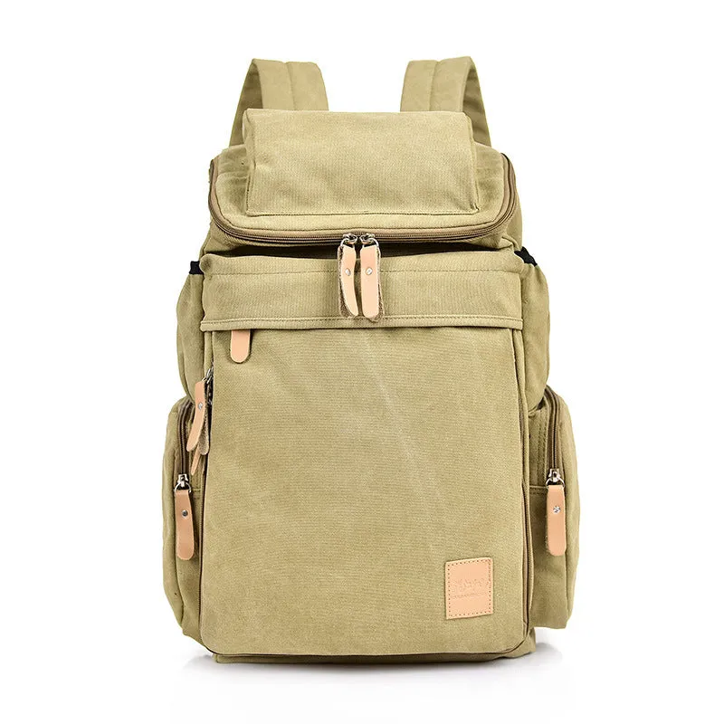 2022 New Korean Style Vintage Backpack Female Student Canvas Backpack Men's Outdoor Leisure Travel Bag Hiking Backpack