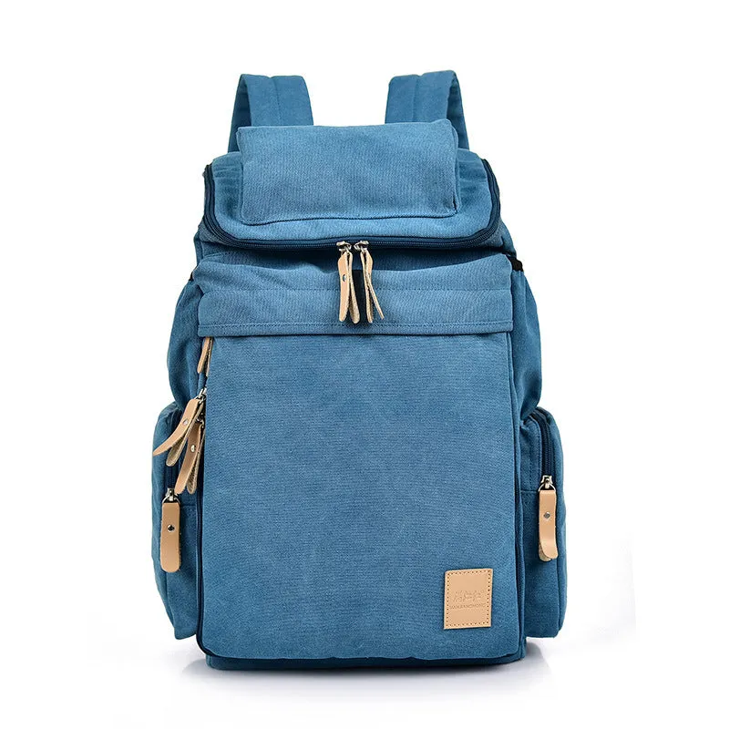 2022 New Korean Style Vintage Backpack Female Student Canvas Backpack Men's Outdoor Leisure Travel Bag Hiking Backpack