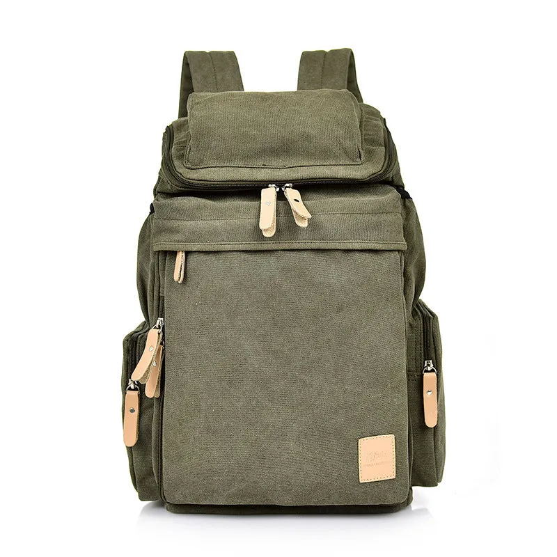 2022 New Korean Style Vintage Backpack Female Student Canvas Backpack Men's Outdoor Leisure Travel Bag Hiking Backpack