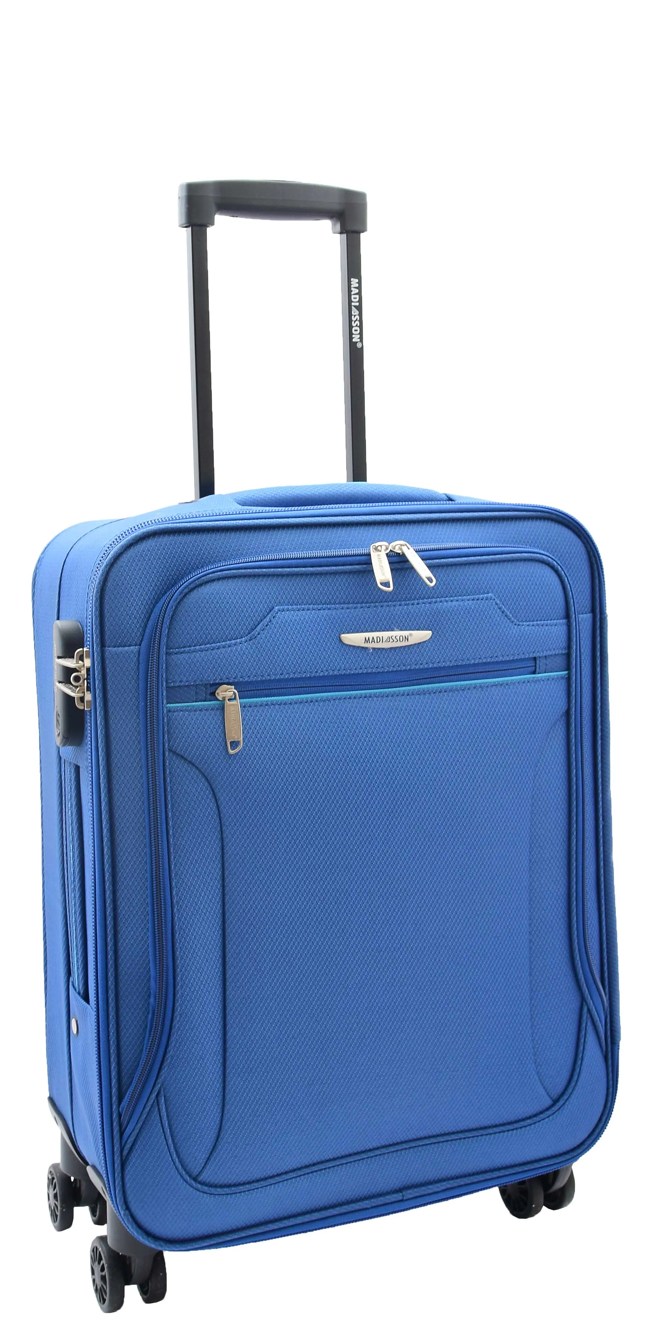 4 Wheel Suitcases Lightweight Soft Luggage Expandable Digit Lock Travel Bags Floaty Blue