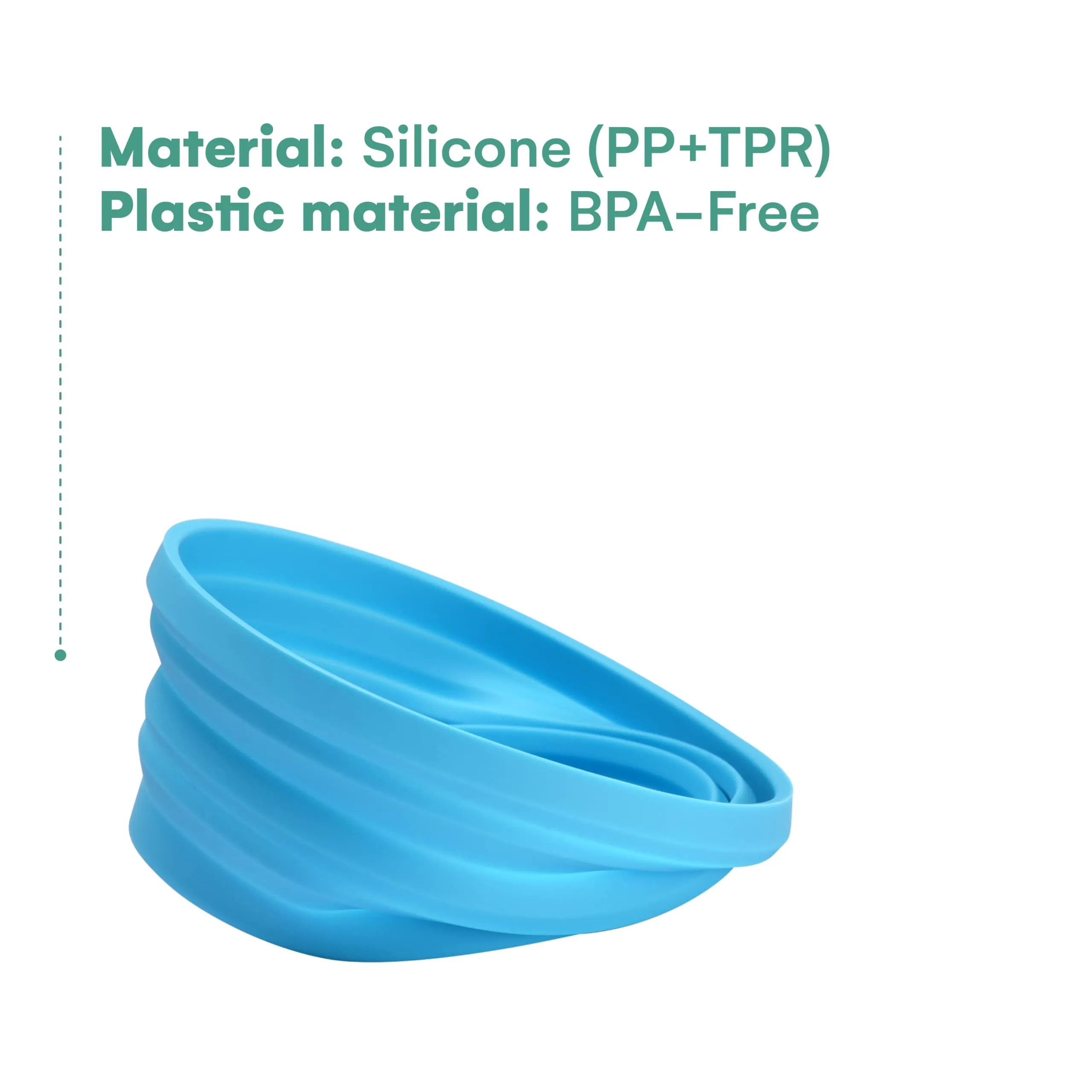 5 Inch Silicone Expandable Collapsible Bowl For Travel Camping & Hiking -