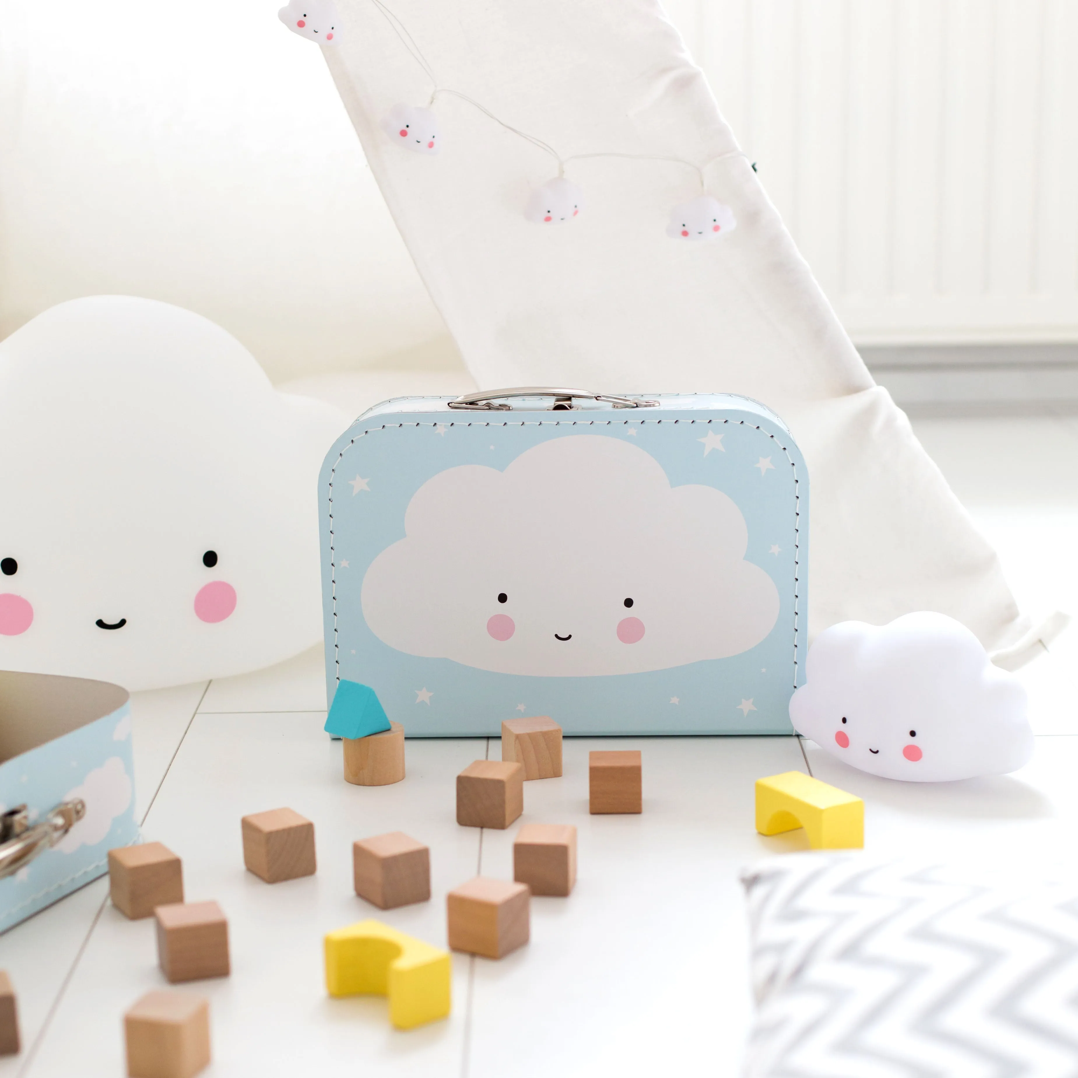 A Little Lovely Company Suitcase Cloud Blue