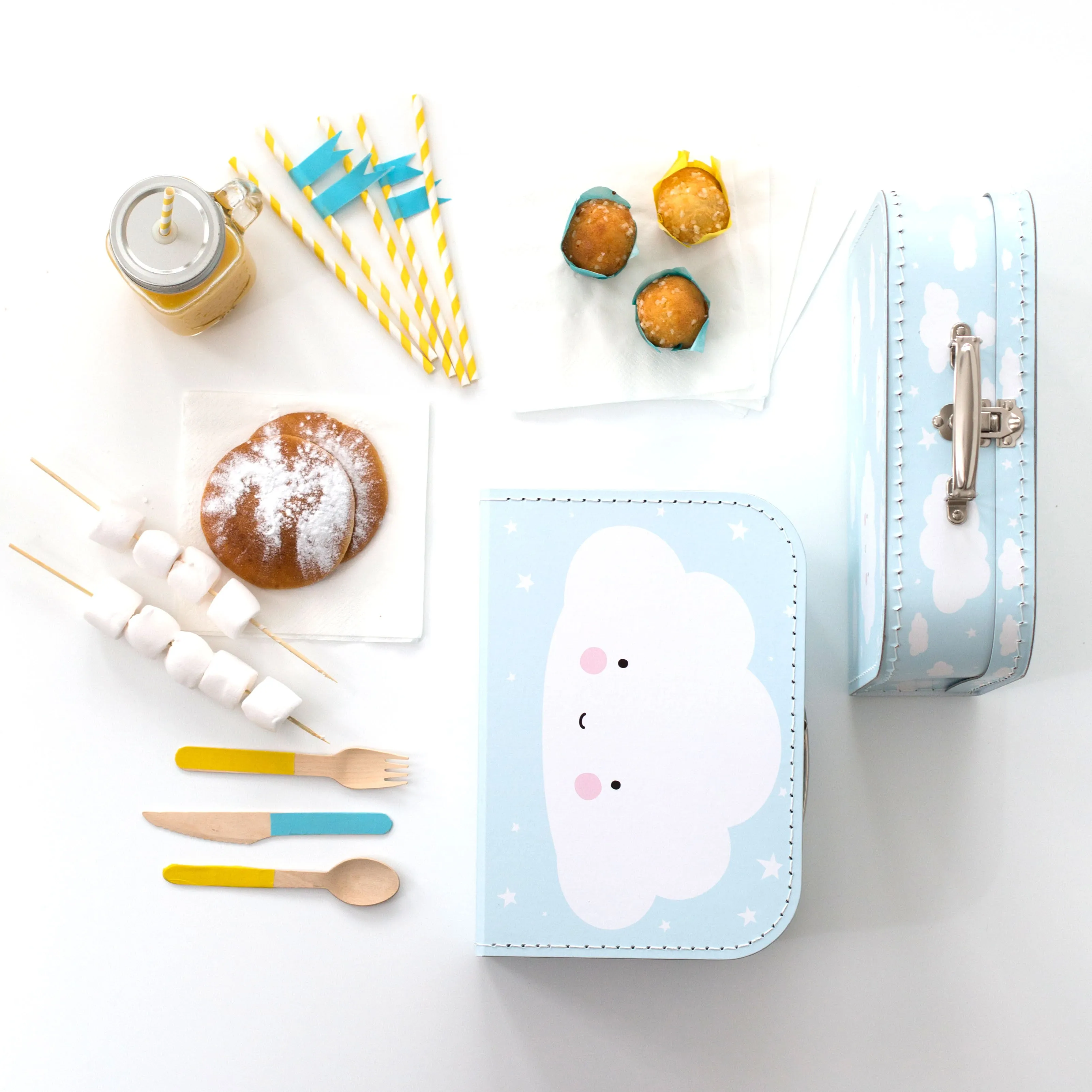 A Little Lovely Company Suitcase Cloud Blue