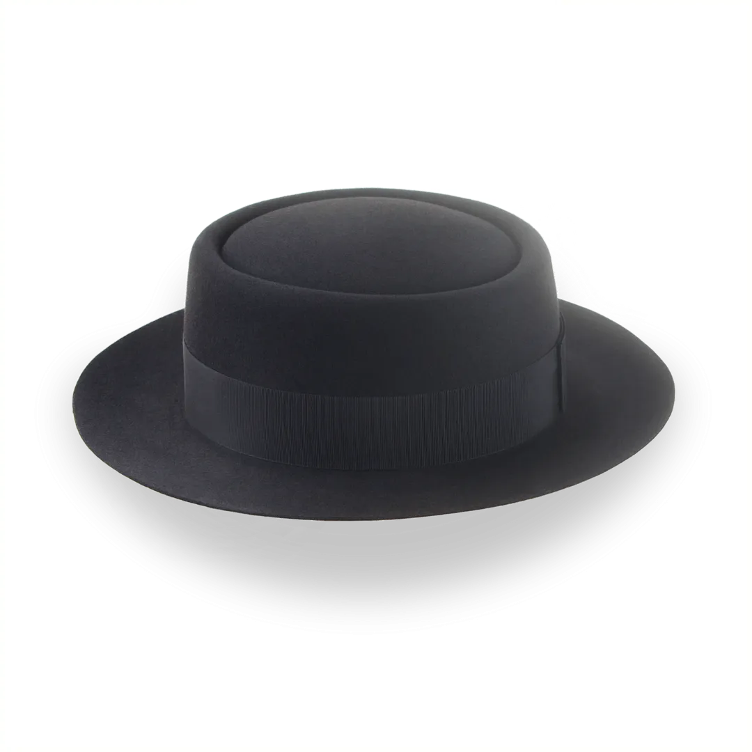 All Black Jazz Musician Hat in Smooth Fur Felt | The Cosmo