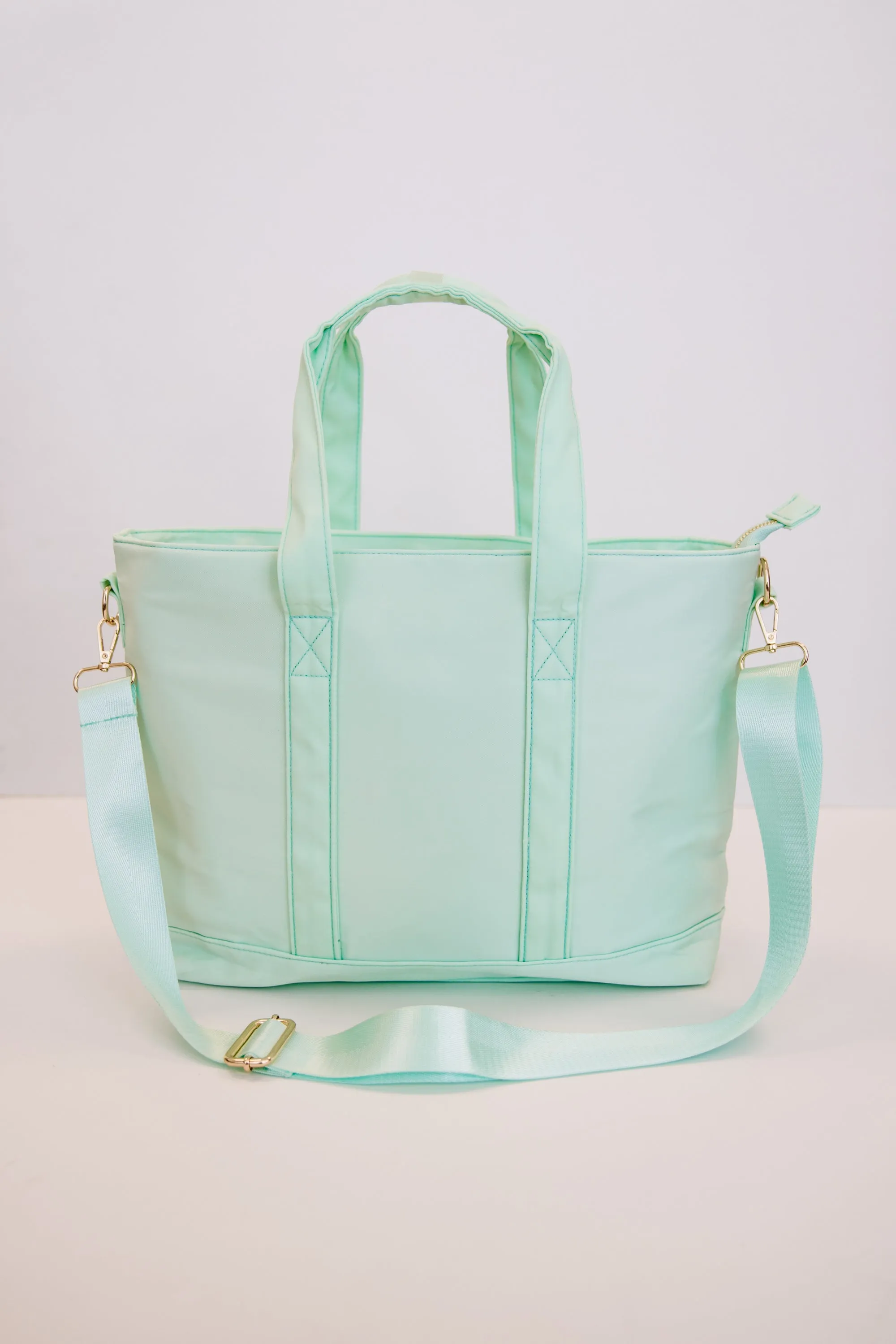 All You Need Mint Varsity Tote