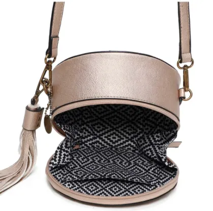 Ampere Creations "Suzie" Round Crossbody Bag- Sand