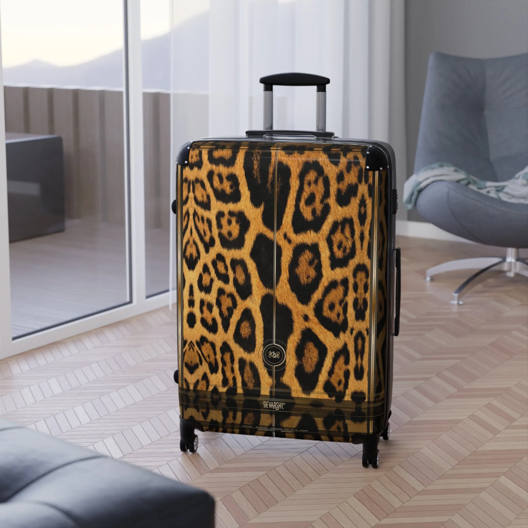 Animal Print Suitcase 3 Sizes Carry-on Suitcase Leopard Print Luggage Hard Shell Suitcase with Wheels | D20165