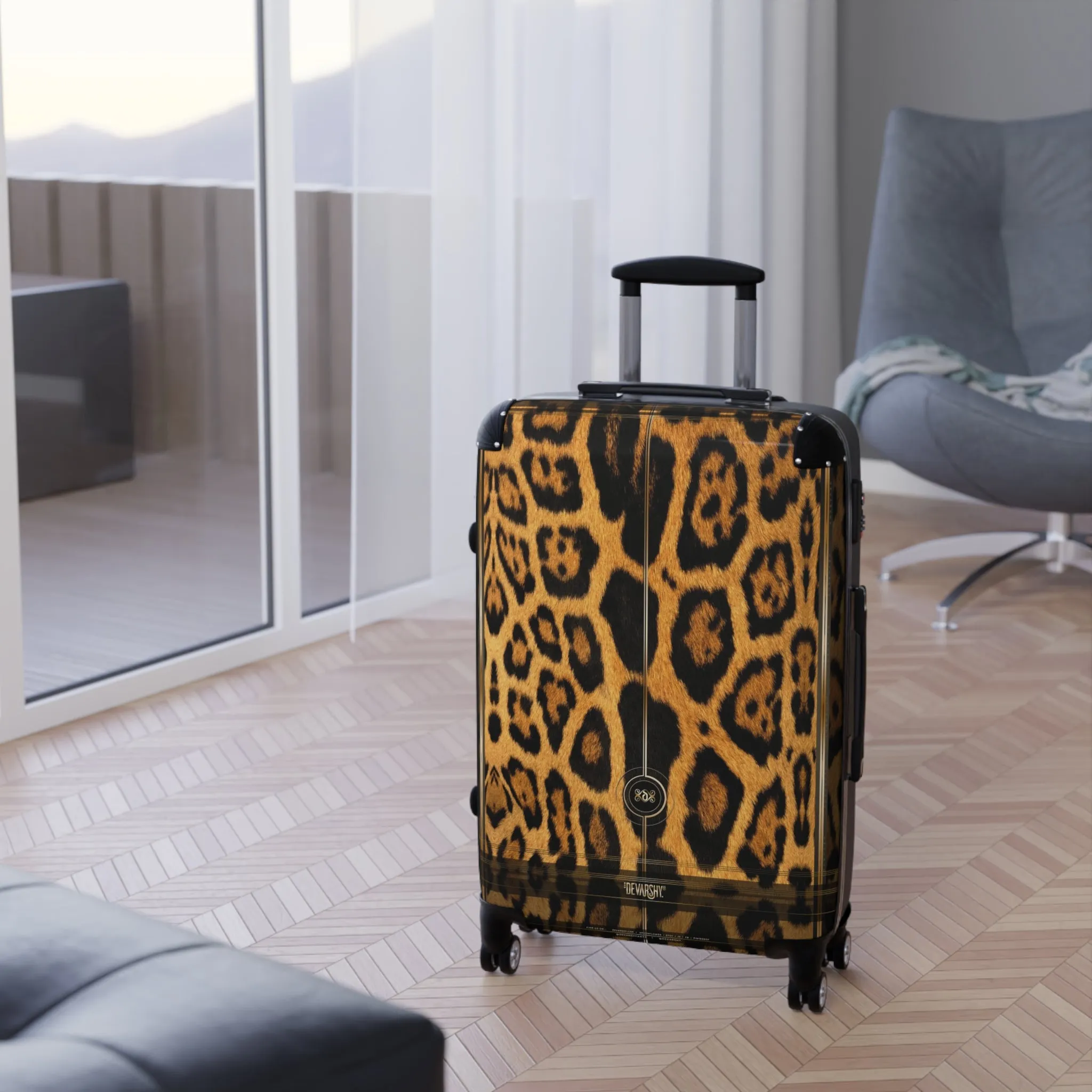 Animal Print Suitcase 3 Sizes Carry-on Suitcase Leopard Print Luggage Hard Shell Suitcase with Wheels | D20165