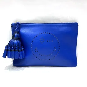 Anya Hindmarch Smiley Fringe Leather Clutch Bag