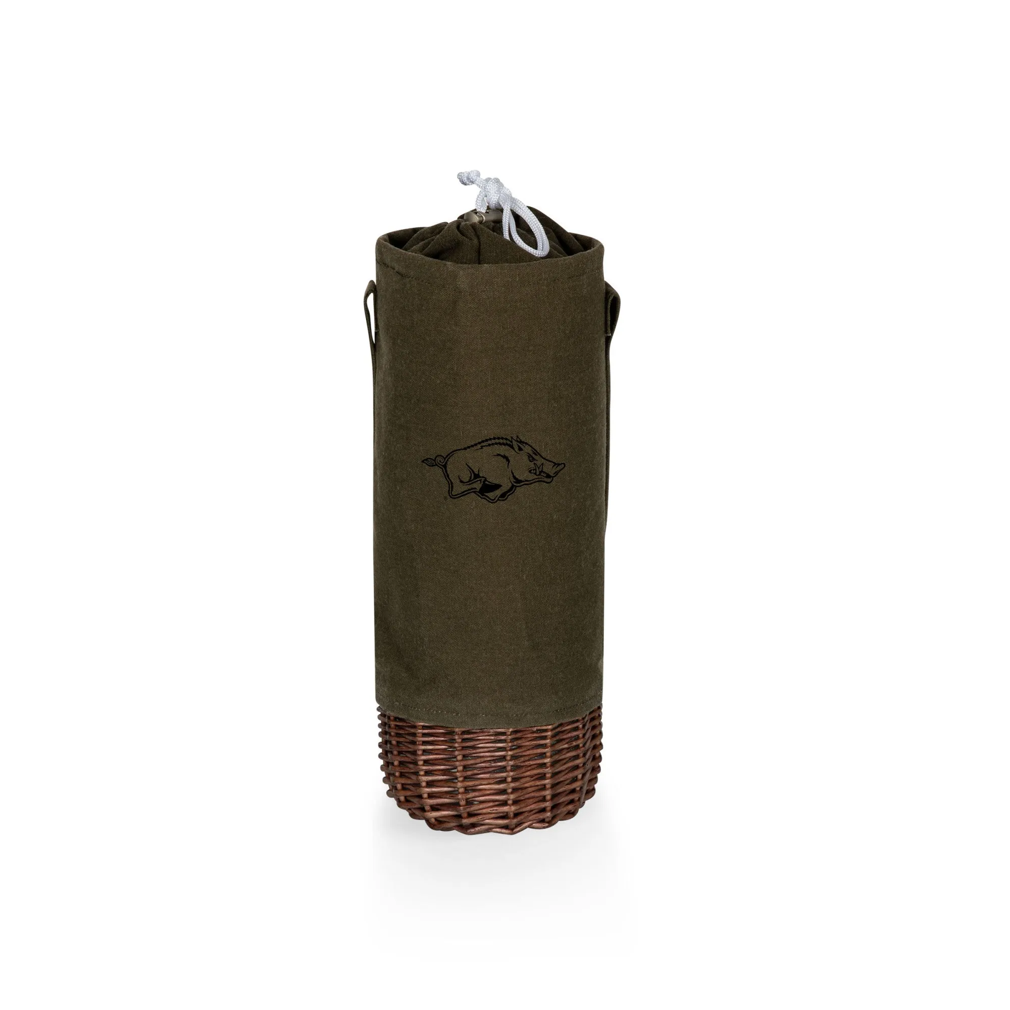 Arkansas Razorbacks - Malbec Insulated Canvas and Willow Wine Bottle Basket