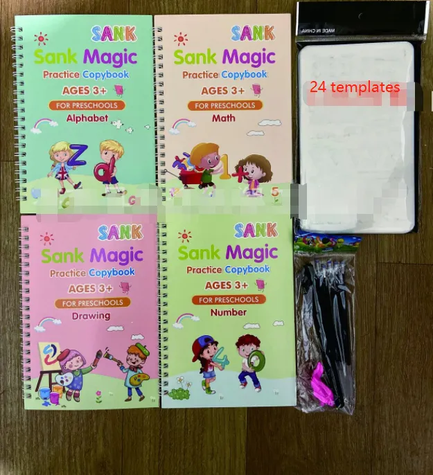 Baby Kids English Copybook Print Handwriting Workbook-Reusable Writing Practice Book