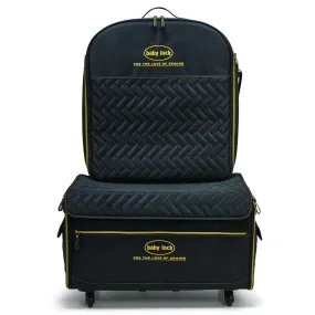 Babylock XL Trolley with Embroidery Arm Case-Quilted Black with Gold Logo & Components