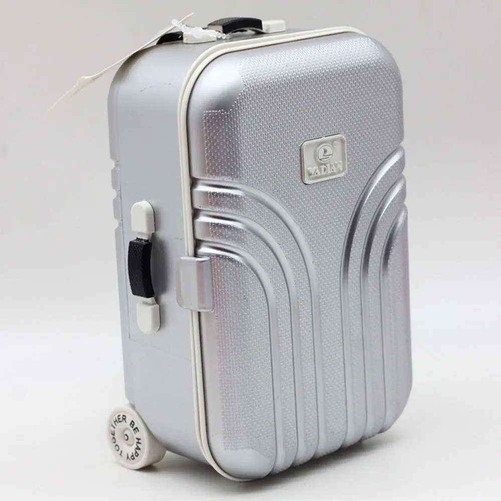 Babymoon Mini Travel Suitcase Baby Photography Props Luggage Box Accessories for Kids - Silver