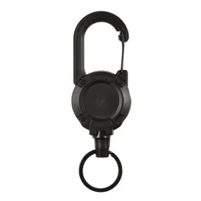 Backpack Carabiner Plastic Retractable Pull Badge Reel, Color: Black-Fiber Rope