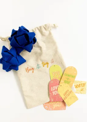 Bag It   Tag It | Bag, 2 Felt Bows, 6 Gift Tags