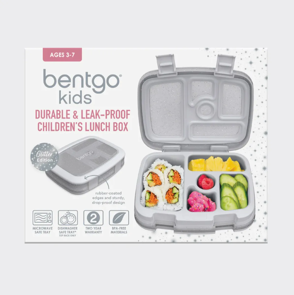 Bentgo Kids Lunch Box - Glitter - Silver