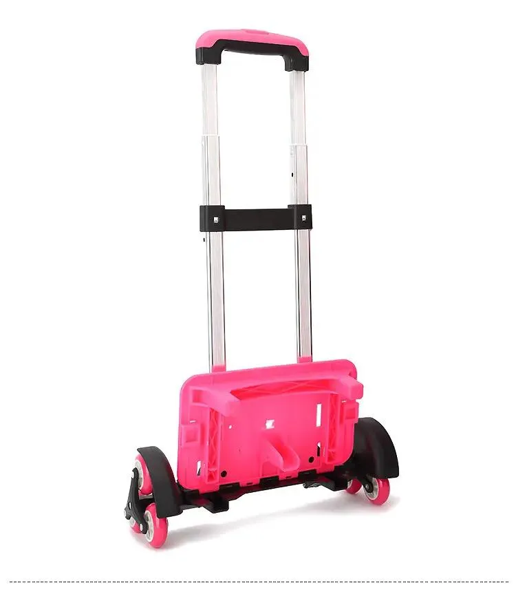 Black Kid Trolley for Backpack: Expandable 2-Wheel School Bag Luggage with High-Function Chariot Rod - Item 156