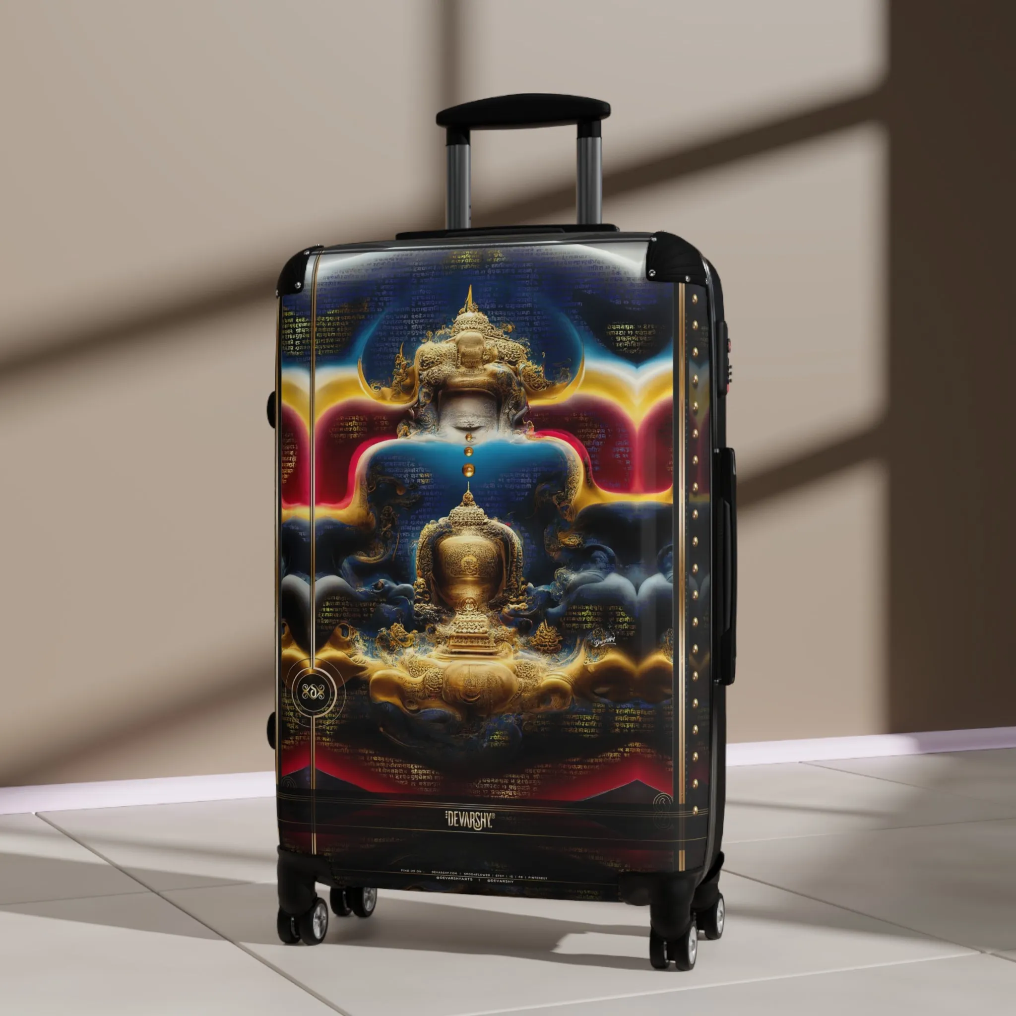 Bliss Buddha Suitcase Carry-on Suitcase Spiritual Art Luggage Luxury Hard Shell Suitcase in 3 Sizes | D20188