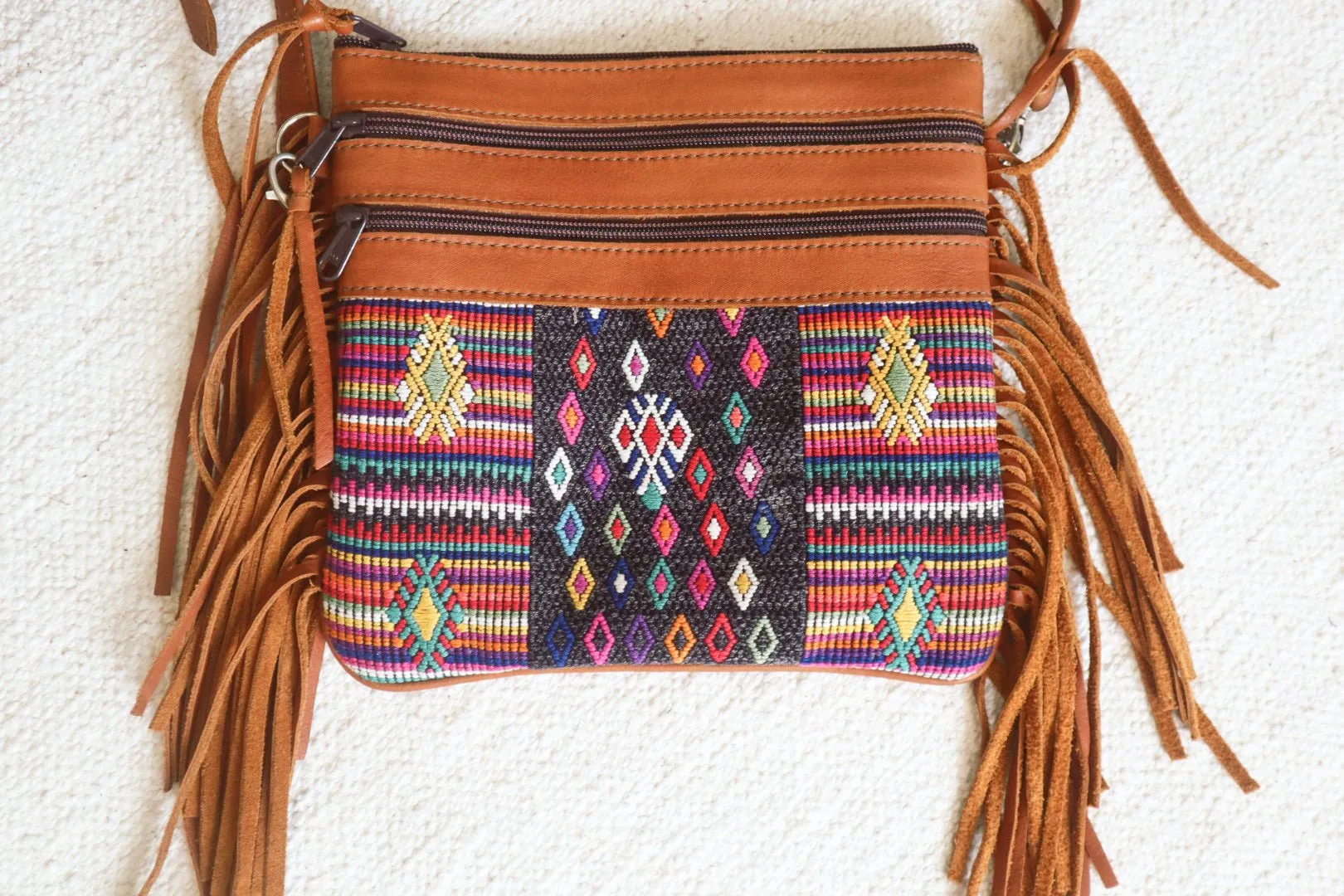 Boho Tassel Leather Bag