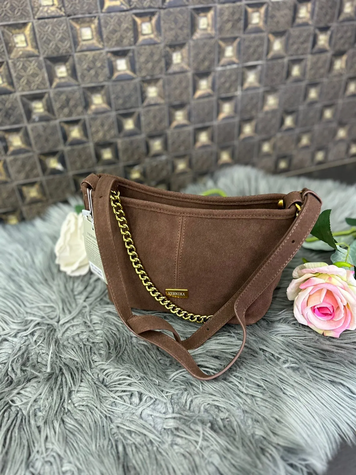 Brown Vernika Shoulder  Handbag