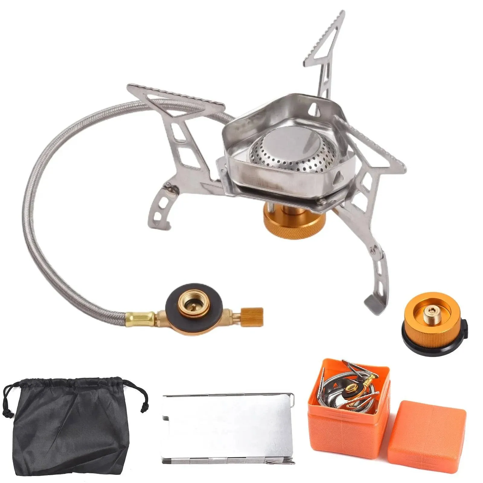 Camping Stove Portable Gas Stove  Outdoor Cooking Stove Camping Gas Stove Kit for Hiking Lightweight and Foldable