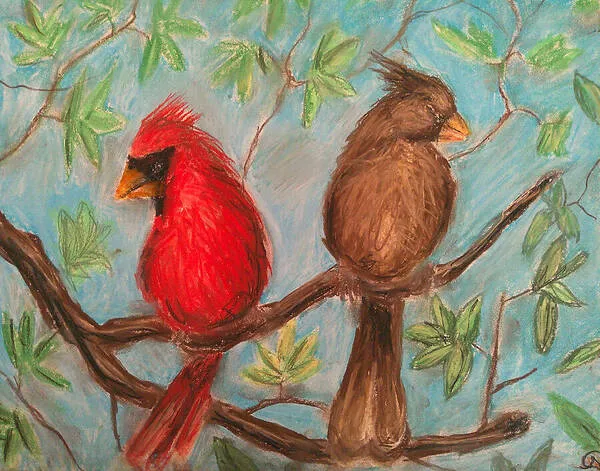 Cardinal Couple - Art Print