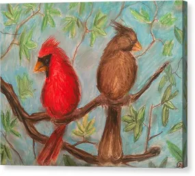 Cardinal Couple - Canvas Print