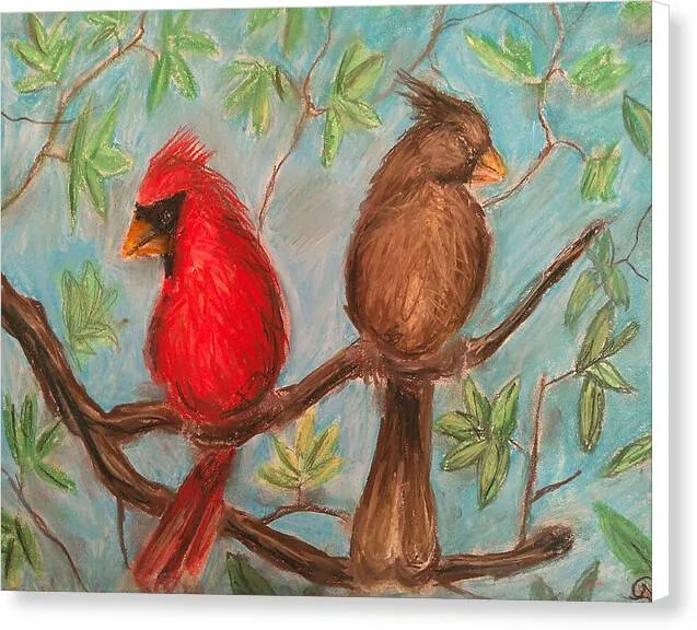 Cardinal Couple - Canvas Print