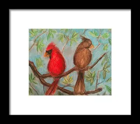 Cardinal Couple - Framed Print