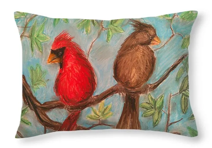 Cardinal Couple - Throw Pillow