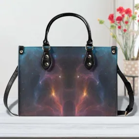 Celestial Print Leather Handbag