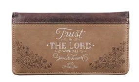 Check Book Trust In The Lord 2 Tone Brown Faux Leather CHB051