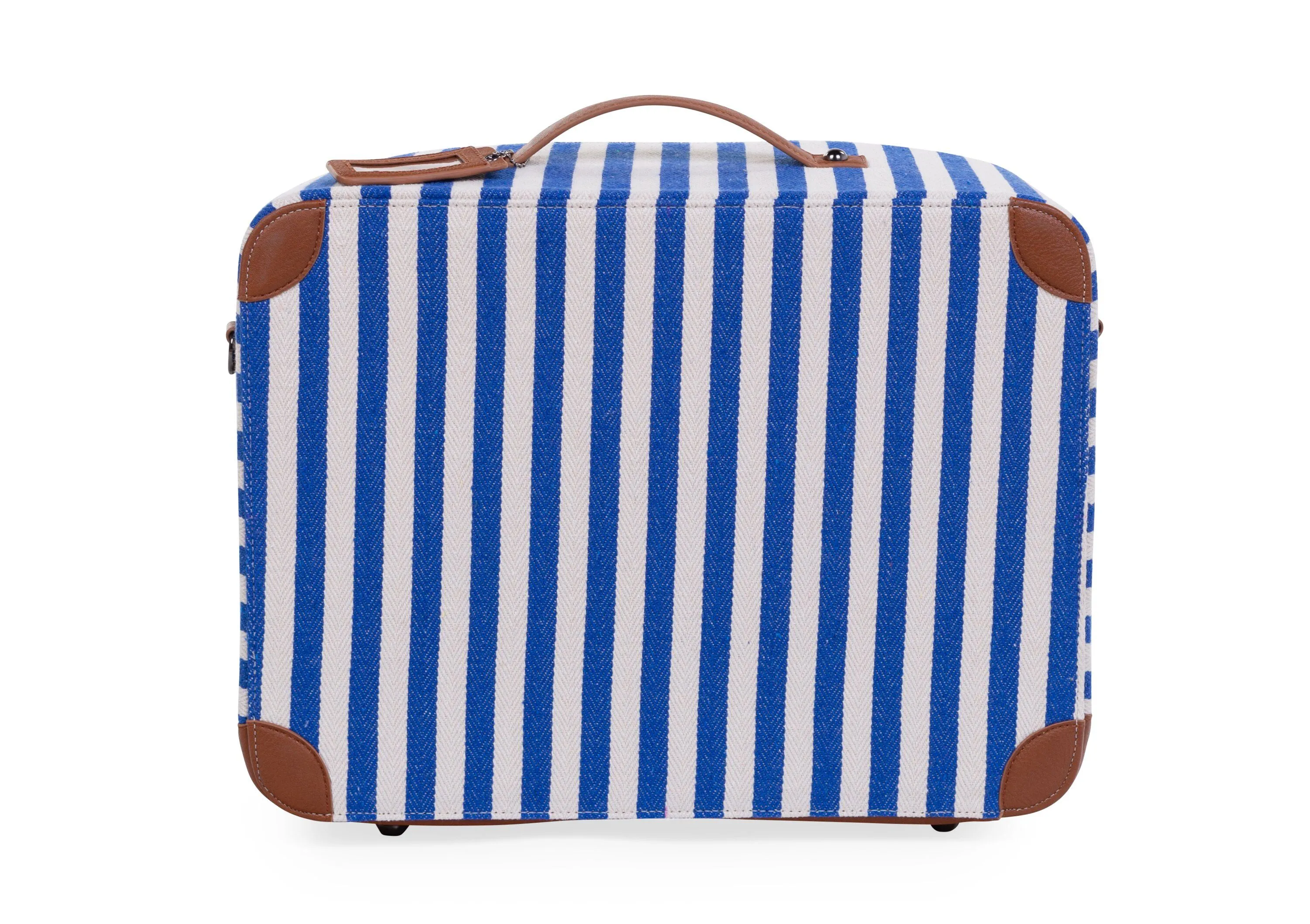 Childhome Mini Traveler Valiseje | Stripes Electric Blue /Light Blue