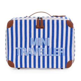 Childhome Mini Traveler Valiseje | Stripes Electric Blue /Light Blue