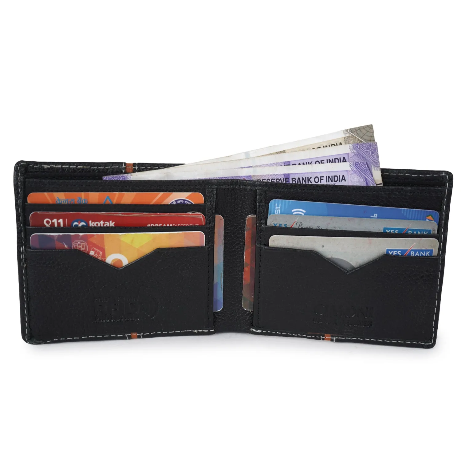 CIMONI Genuine Leather Classic Trendy Travel Slim Wallet Credits Cards for Men