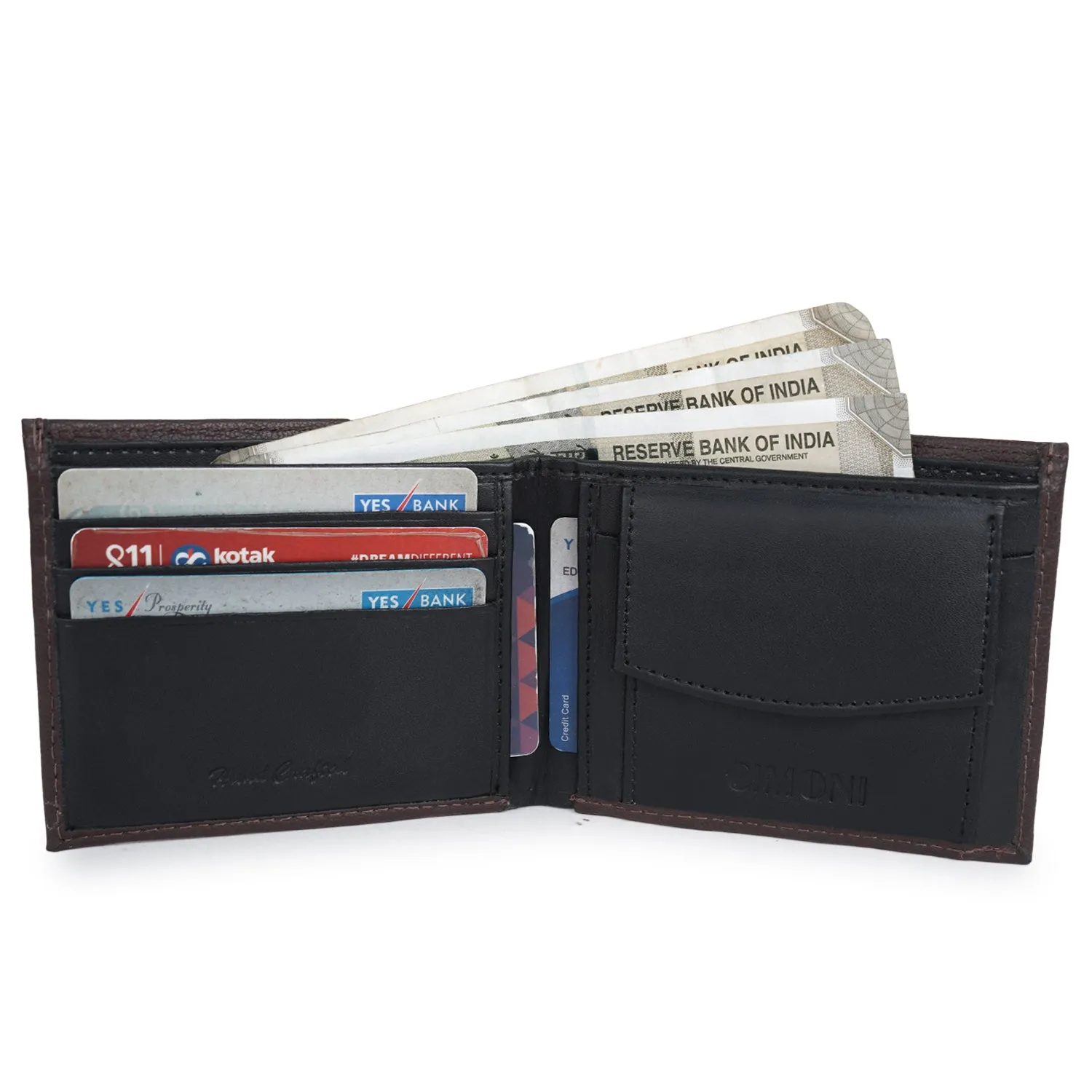 CIMONI PU Leather Casual Multi Credit Cards Slots with 1 Flap Coint Wallet for Men