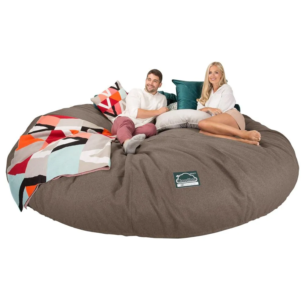 CloudSac 5000 XXXXXL Titanic Memory Foam Beanbag Sofa - Interalli Wool Biscuit