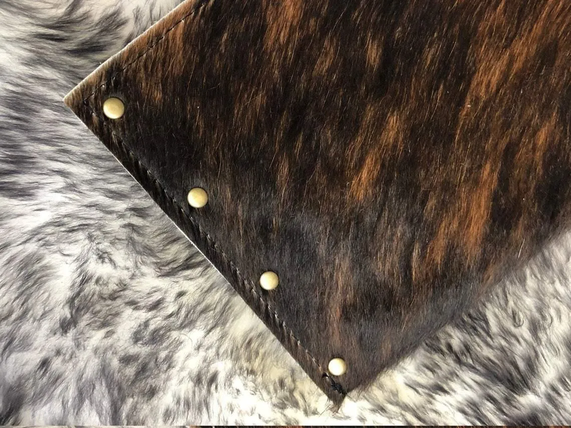 Cowhide Clutch Envelope Style with Leather Fringe