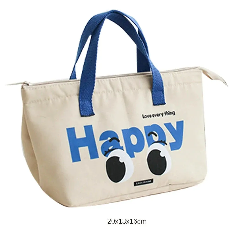 Cute Insulated Rice Bag - Soft Handle Lunch Tote