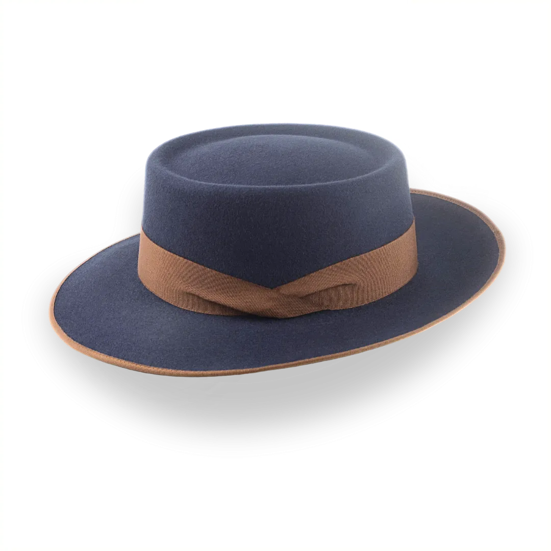 Dark Grey Telescope Wide Brim Fedora Hat For Men | The Zodiac