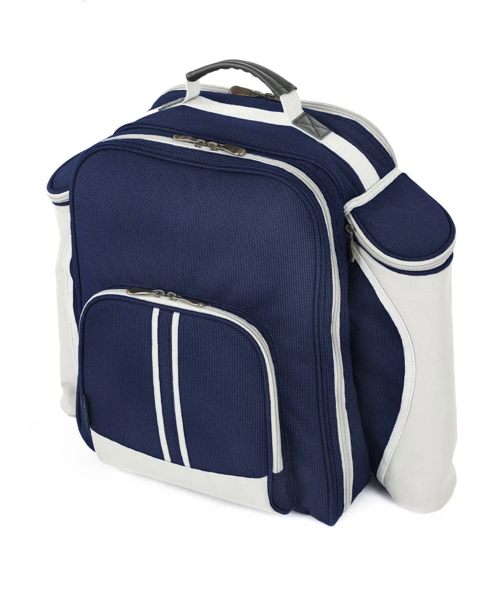 Deluxe Picnic Backpack Hamper for Two People with Matching Picnic Blanket