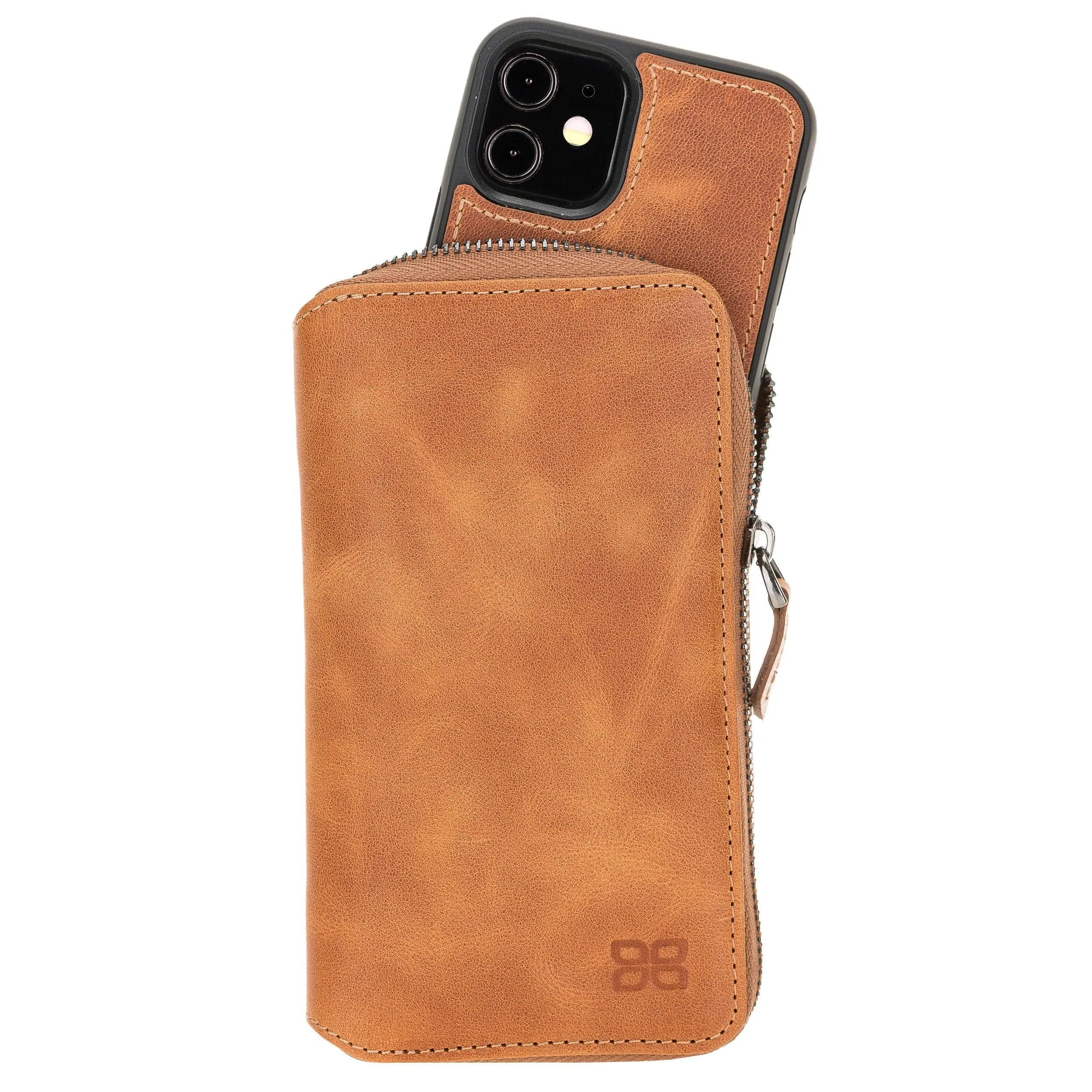 Detachable Leather Zipper Wallet Cases for Apple iPhone 12 Series