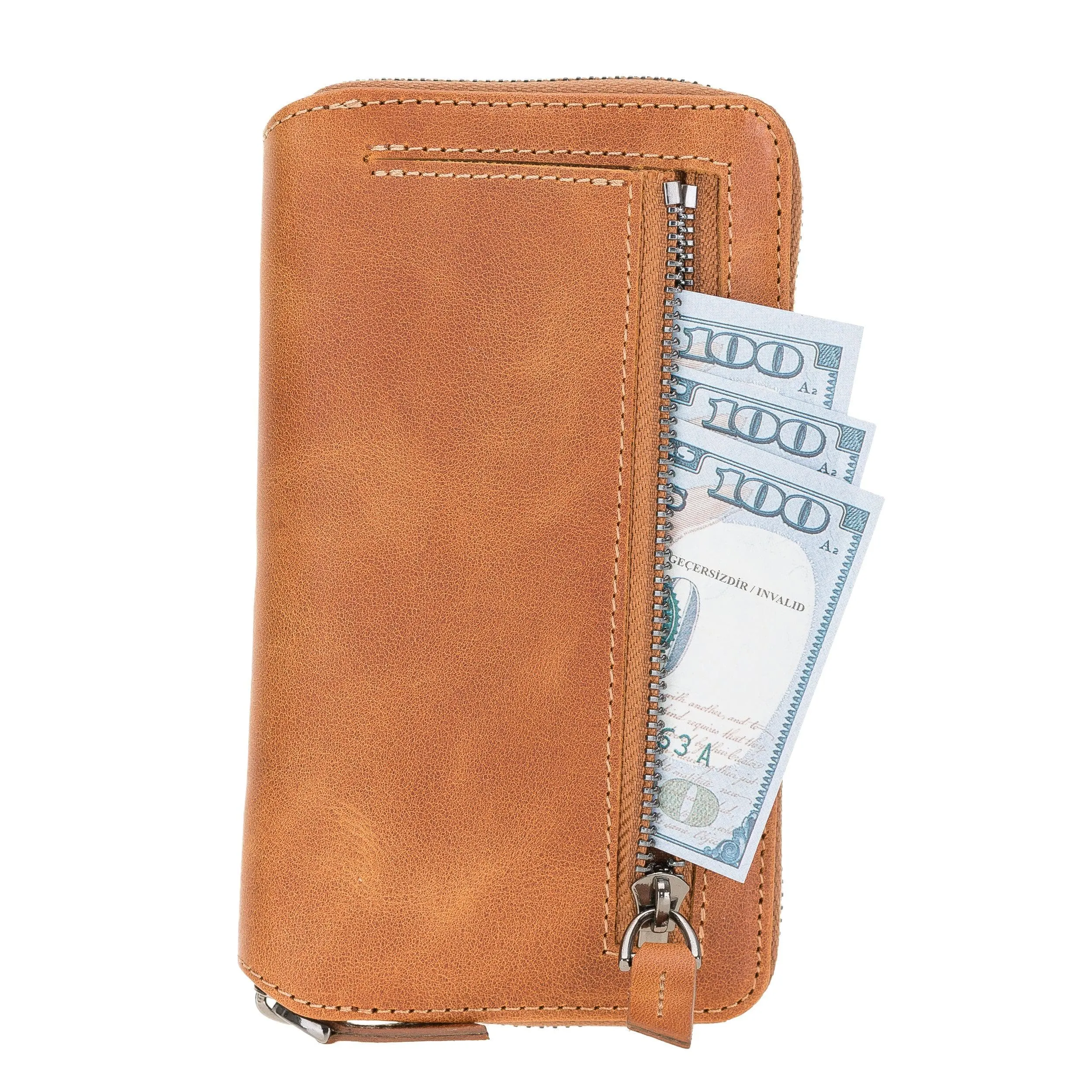 Detachable Leather Zipper Wallet Cases for Apple iPhone 12 Series