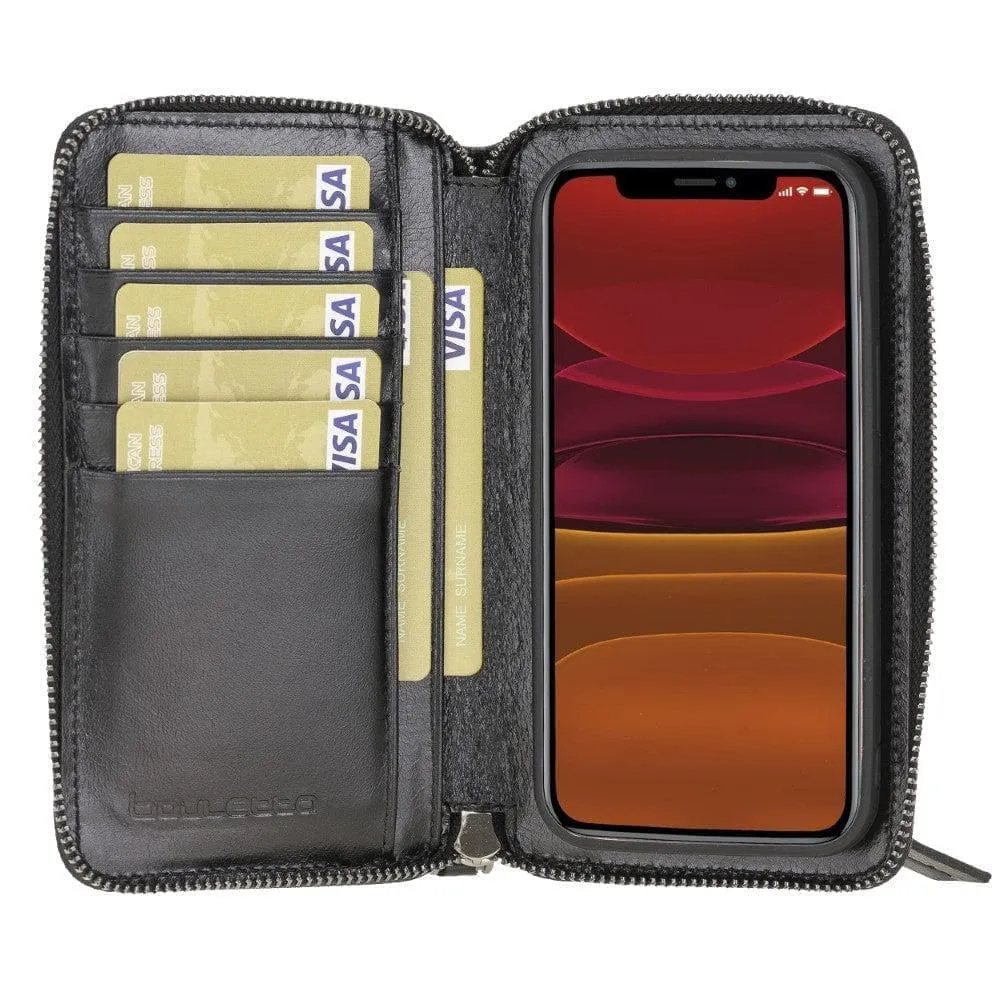 Detachable Leather Zipper Wallet Cases for Apple iPhone 12 Series