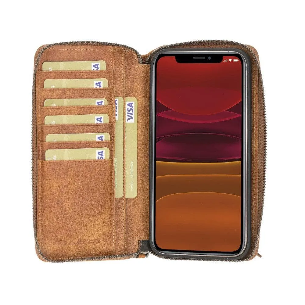 Detachable Leather Zipper Wallet Cases for Apple iPhone 12 Series