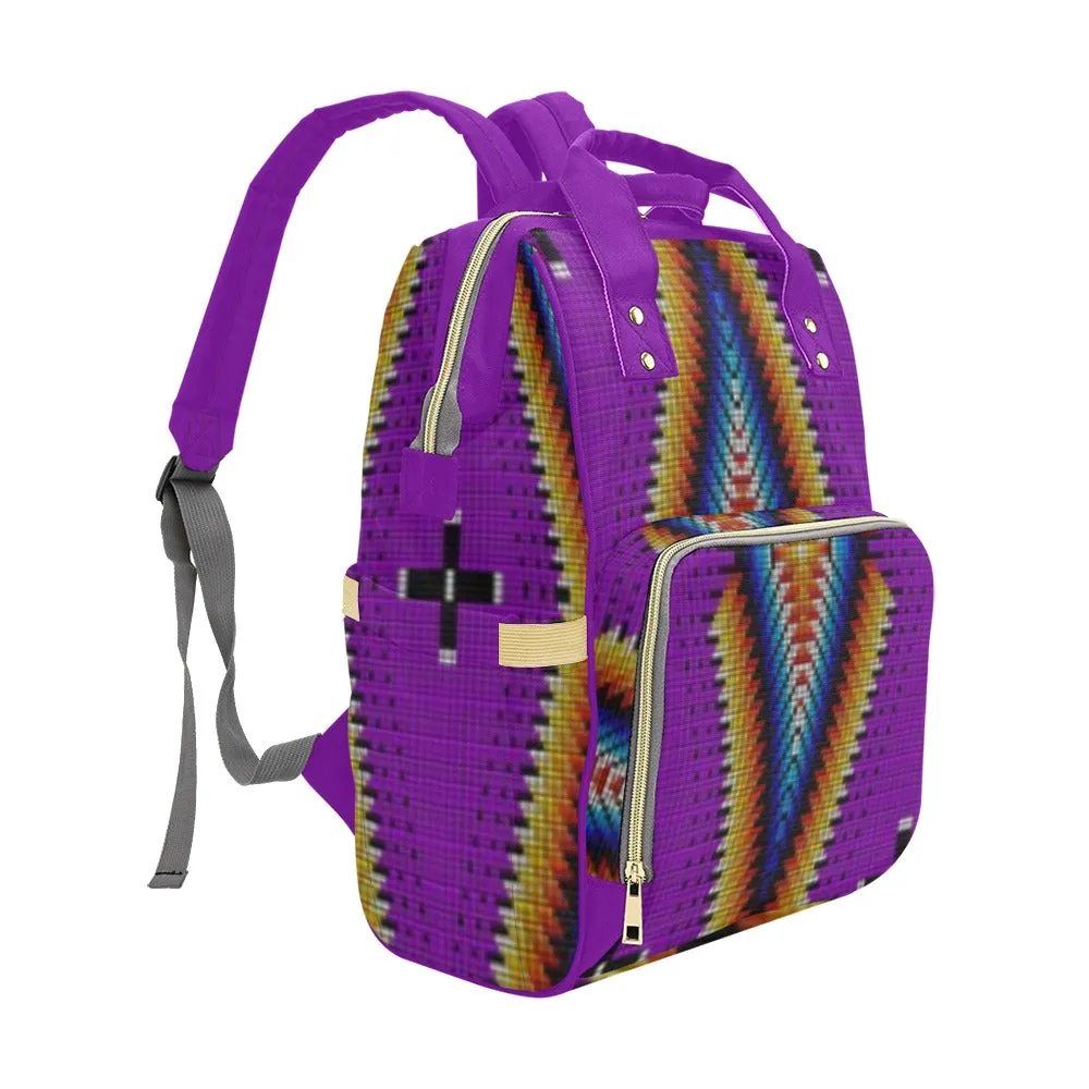 Diamond in the Bluff Purple Multi-Function Diaper Backpack/Diaper Bag